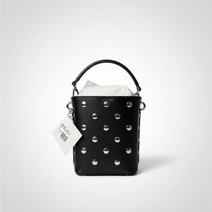 Stella McCartney Black with Silver Stud Accent Crossbody